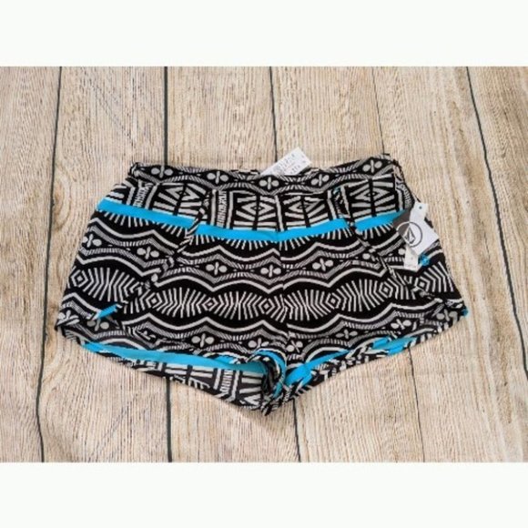 Volcom Pants - Volcom Juniors Tribal Print Shorts Black Blue Combo M